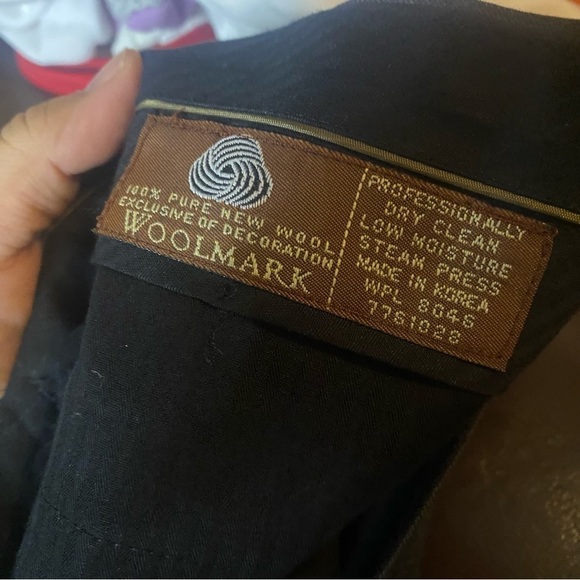 TASSO Elba 100% Pure Wool Striped Gray Men's Dress Pants - Picture 3 of 7